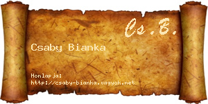 Csaby Bianka névjegykártya